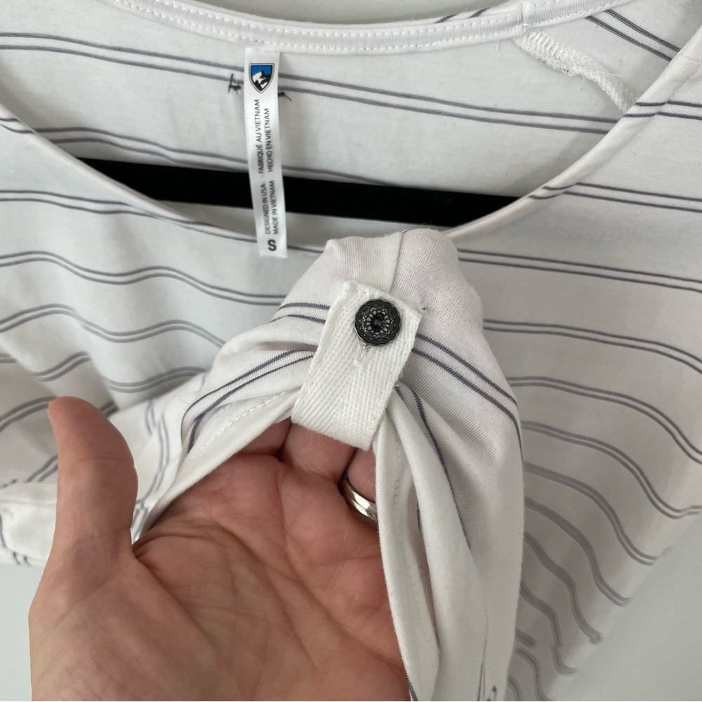 Kuhl Laurel Short Sleeve Mélange Stripe Hiking Shirt Size S White Stripe. L11 - Picture 4 of 6